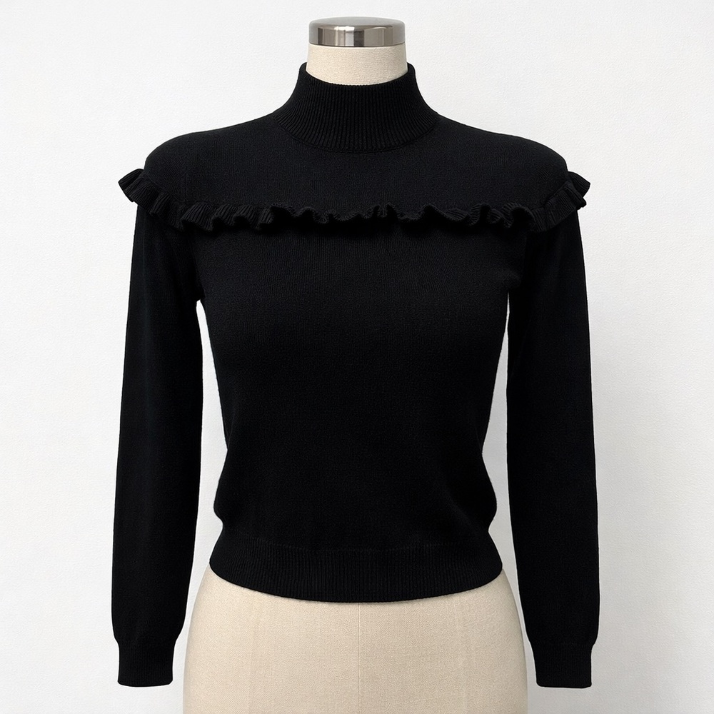 Timing Turtleneck Ruffle Sweater SJr EUC